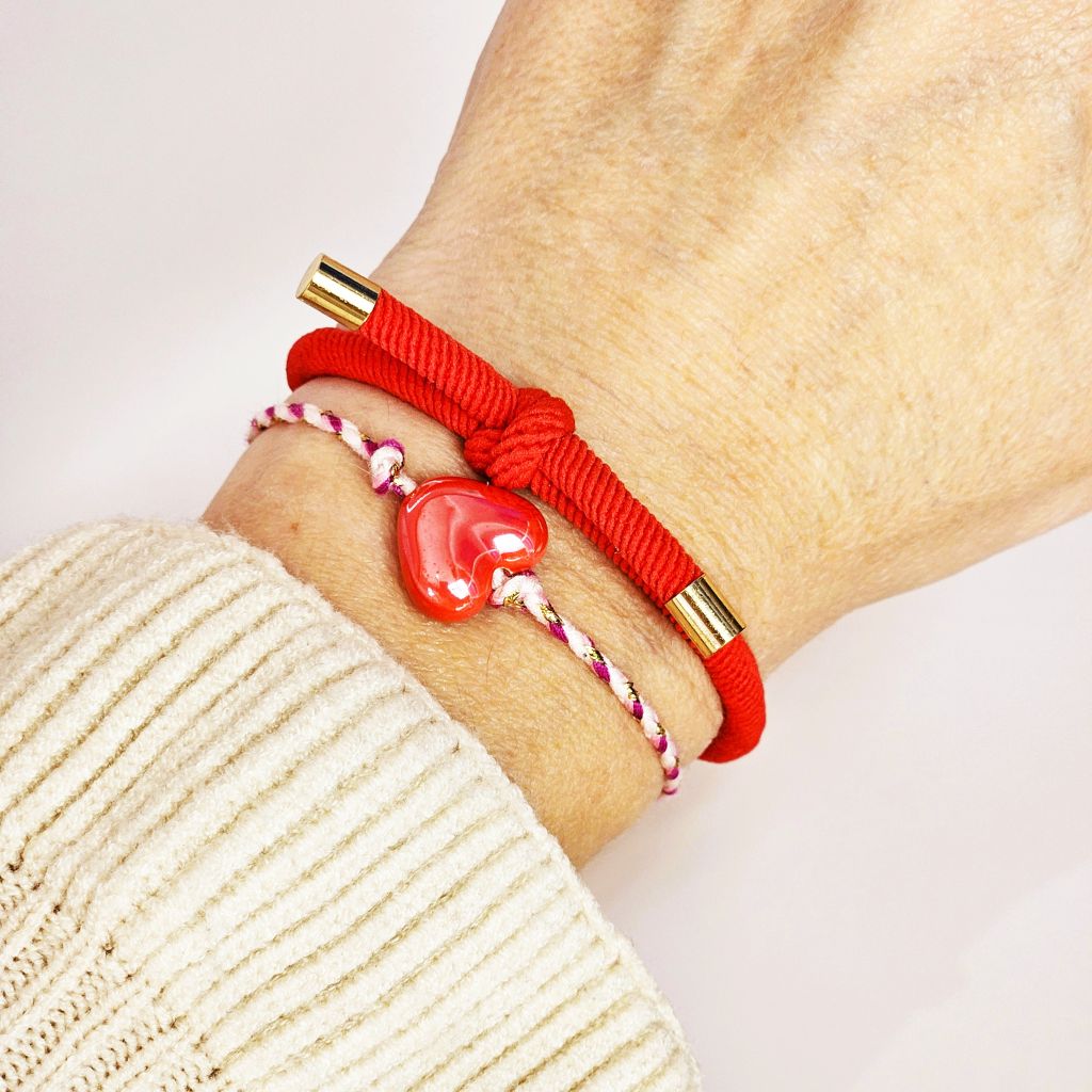 armband-keramiek-hartje-rood-ibiza-style